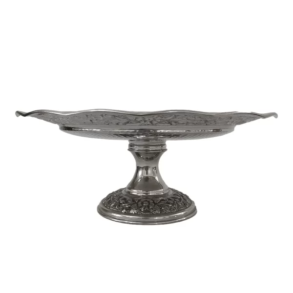 شیرینی خوری مسی کروم طرح گلبرگ