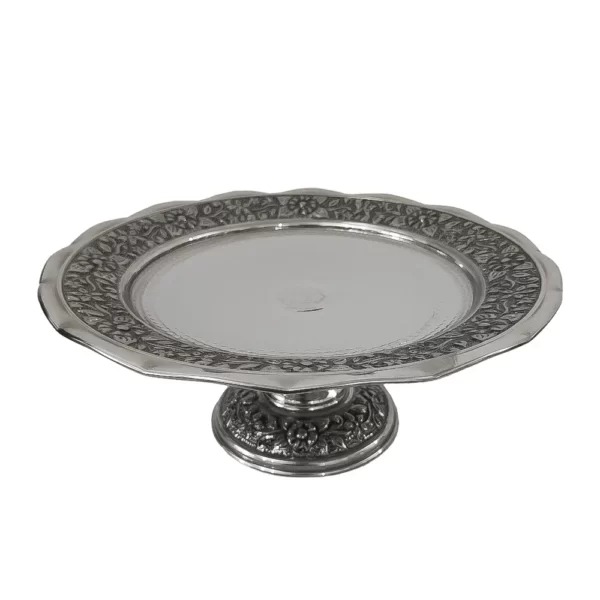 شیرینی خوری مسی کروم طرح گلبرگ